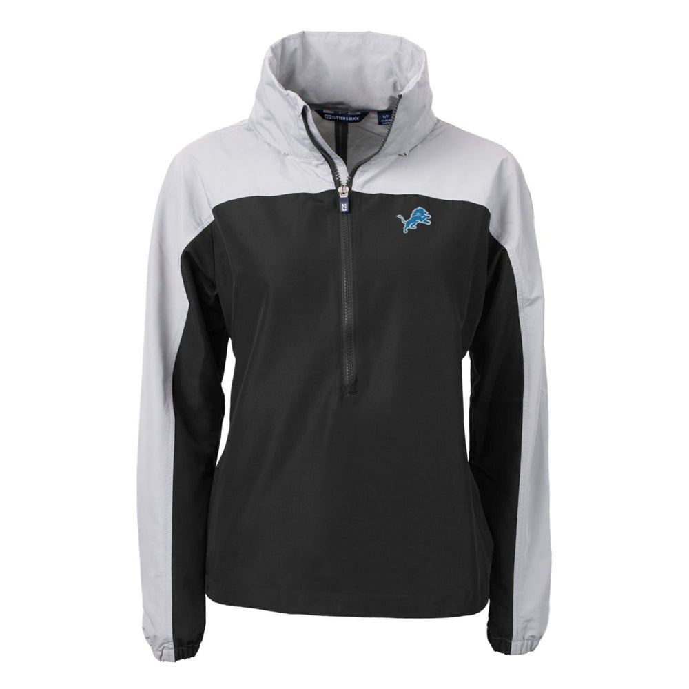 Detroit Lions Cutter & Buck Women's Charter Eco Recycled Half-Zip Hooded Anorak Jacket | NFL On sale