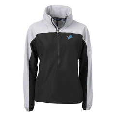 Detroit Lions Cutter & Buck Women's Charter Eco Recycled Half-Zip Hooded Anorak Jacket | NFL On sale