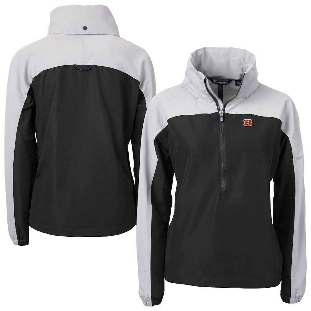 Cincinnati Bengals Cutter & Buck Women's Charter Eco Recycled Half-Zip Hooded Anorak Jacket | NFL US