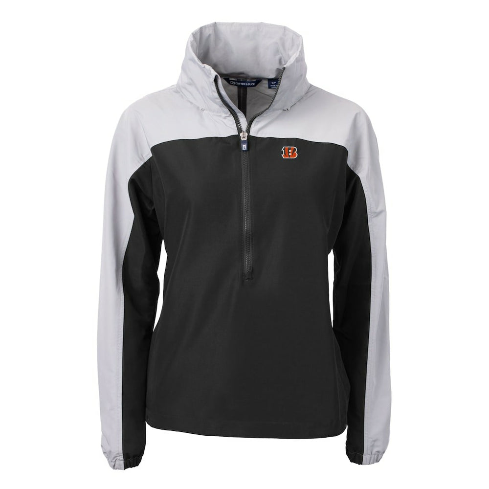 Cincinnati Bengals Cutter & Buck Women's Charter Eco Recycled Half-Zip Hooded Anorak Jacket | NFL US