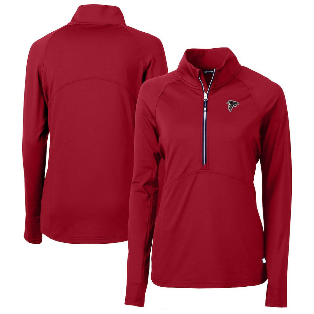 Atlanta Falcons Cutter & Buck Women's Adapt Eco Knit Stretch Recycled Raglan Half-Zip Top | NFL Hot