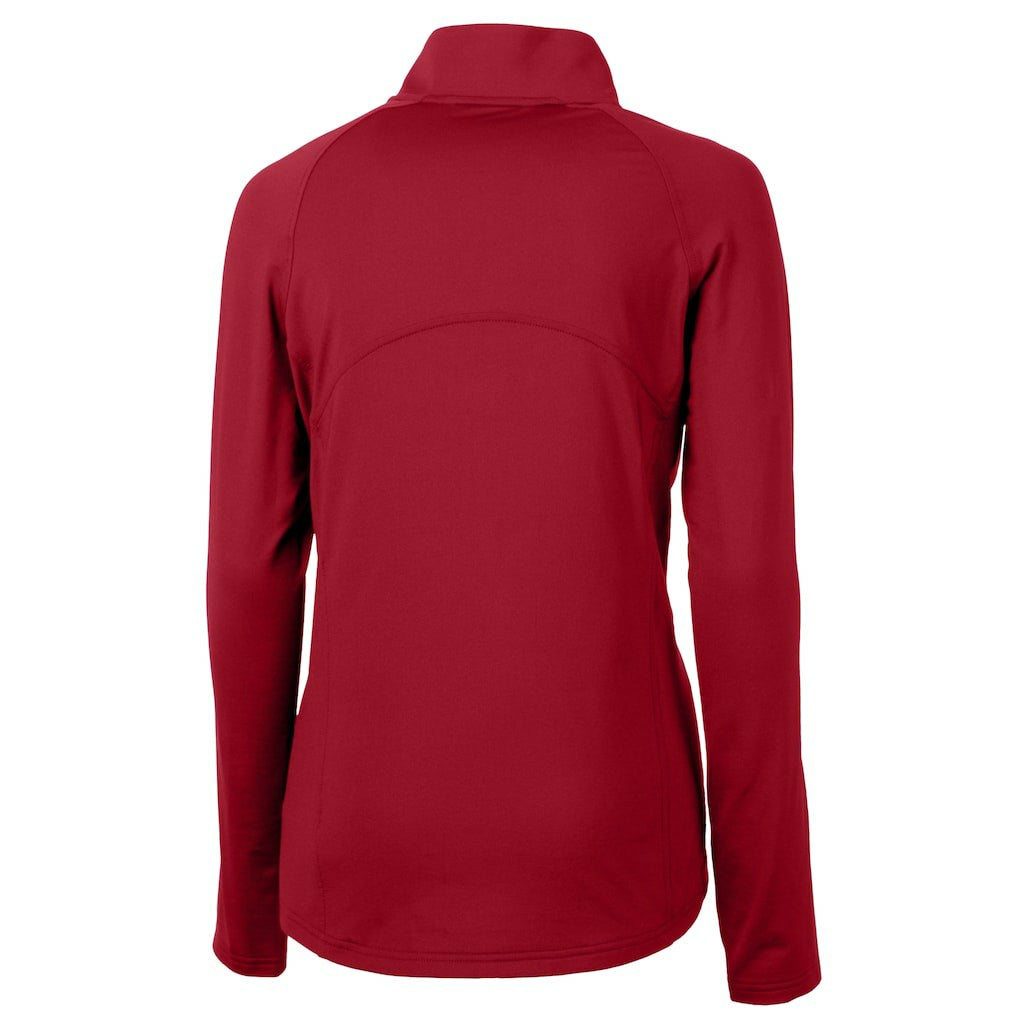 New England Patriots Cutter & Buck Women's Adapt Eco Knit Stretch Recycled Raglan Half-Zip Top | NFL Discount