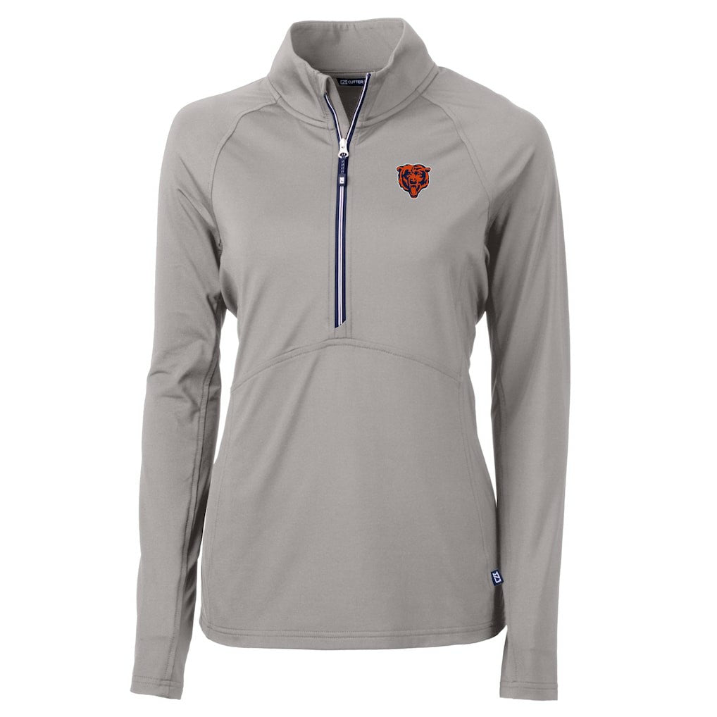 Chicago Bears Cutter & Buck Women's Adapt Eco Knit Stretch Recycled Raglan Half-Zip Top | NFL Outlet