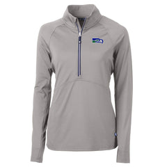 Seattle Seahawks Cutter & Buck Women's Historical Adapt Eco Knit Stretch Recycled Raglan Half-Zip Top | NFL On sale