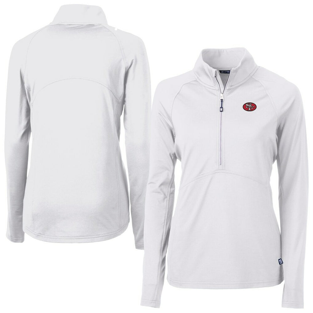 San Francisco 49ers Cutter & Buck Women's Adapt Eco Knit Stretch Recycled Raglan Half-Zip Top | NFL New