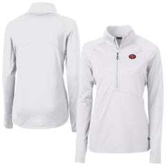 San Francisco 49ers Cutter & Buck Women's Adapt Eco Knit Stretch Recycled Raglan Half-Zip Top | NFL New