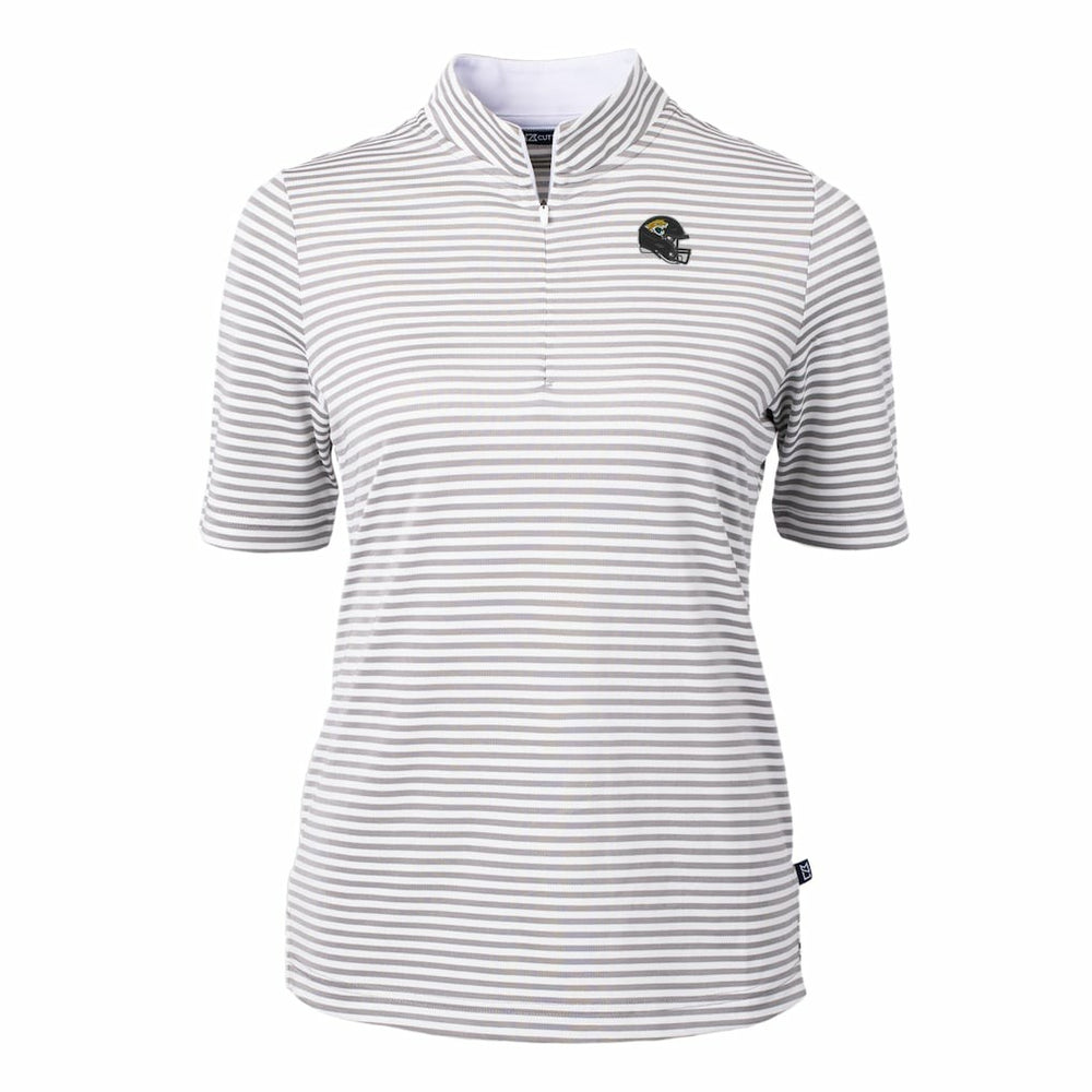 Jacksonville Jaguars Cutter & Buck Women's Virtue Eco Pique Stripe Recycled Quarter-Zip Top | NFL Near me