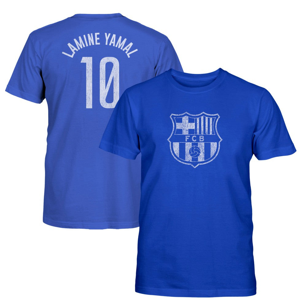 Lamine Yamal Barcelona 1863FC  Youth Player Name & Number T-Shirt on sale - Blue