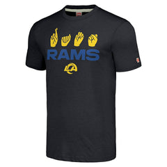 Los Angeles Rams Homage Unisex The NFL ASL Collection by Love Sign American Sign Language T-Shirt | NFL New