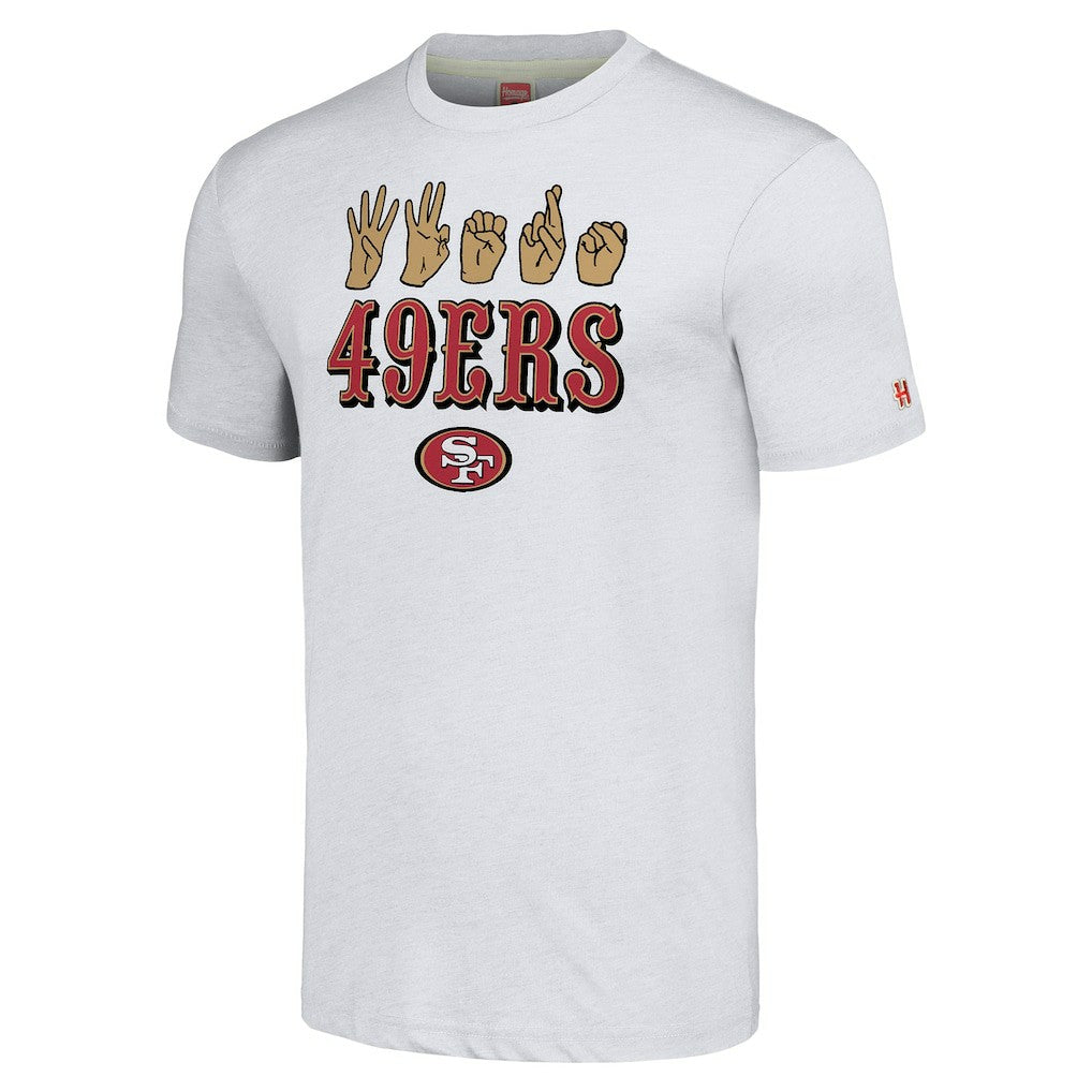 San Francisco 49ers Homage Unisex The NFL ASL Collection by Love Sign American Sign Language T-Shirt | NFL New