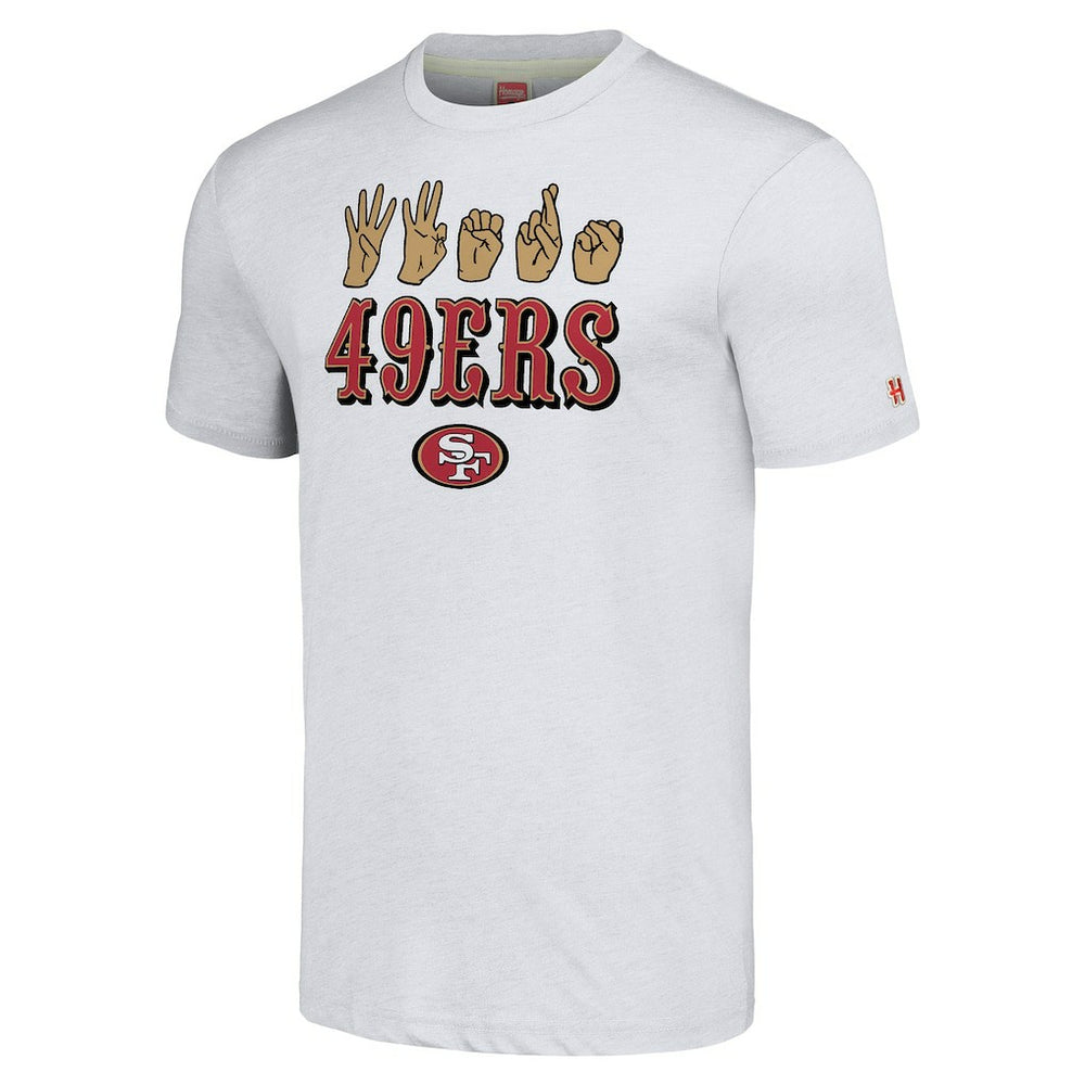 San Francisco 49ers Homage Unisex The NFL ASL Collection by Love Sign American Sign Language T-Shirt | NFL New