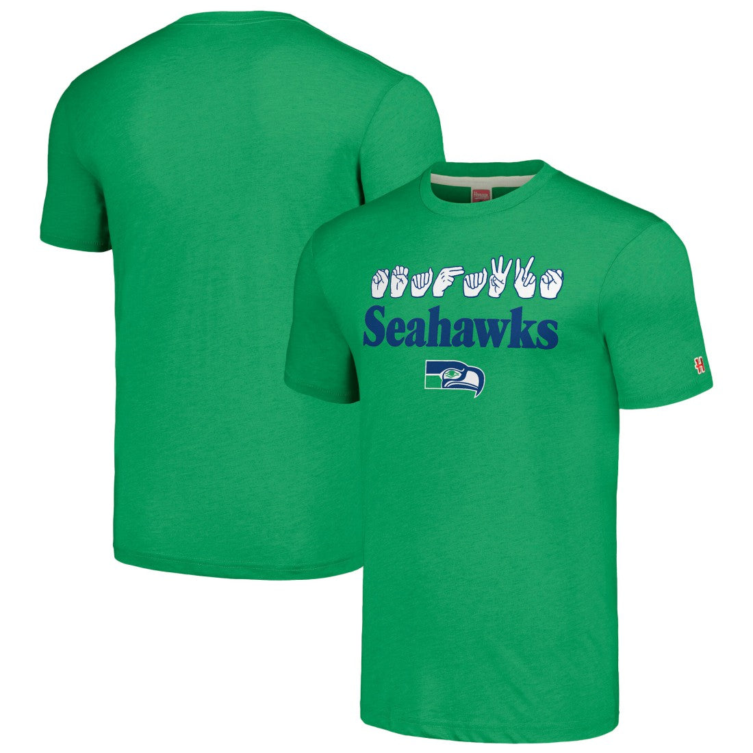 Seattle Seahawks Homage Unisex The NFL ASL Collection by Love Sign American Sign Language T-Shirt | NFL Hot