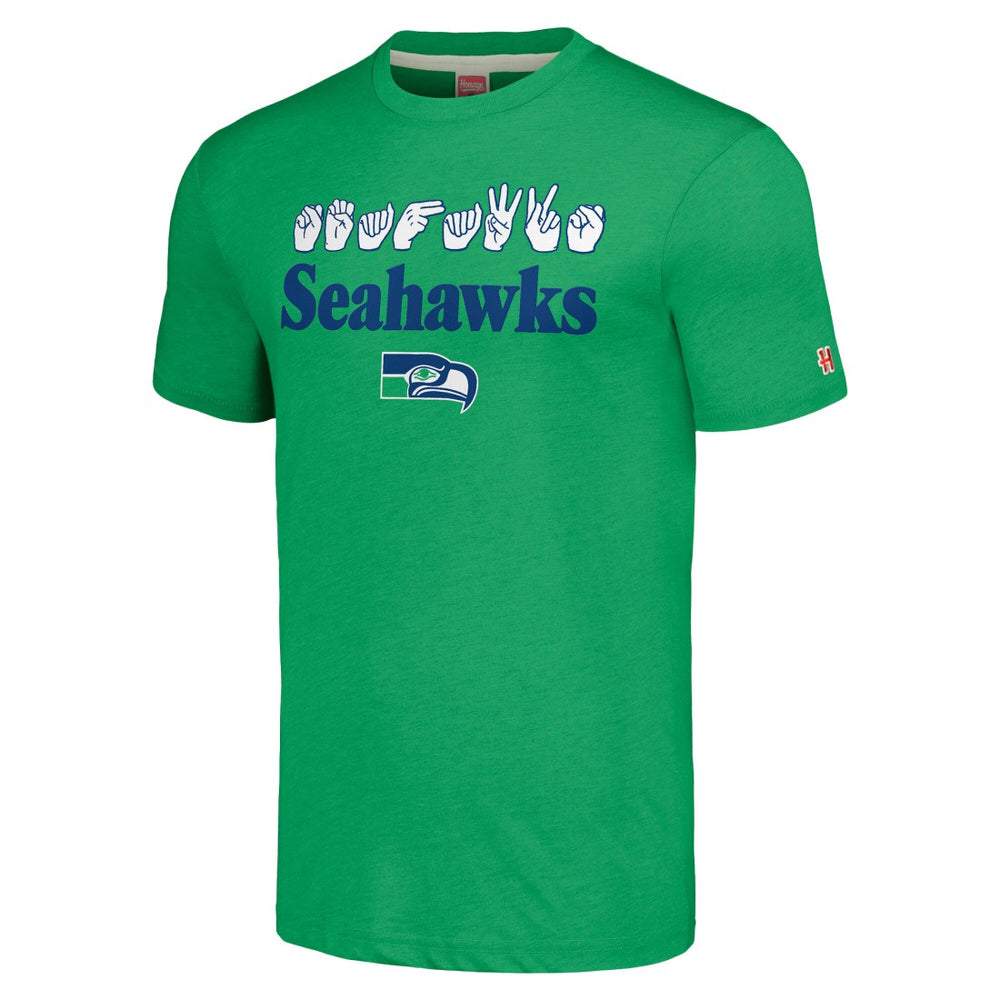 Seattle Seahawks Homage Unisex The NFL ASL Collection by Love Sign American Sign Language T-Shirt | NFL Hot