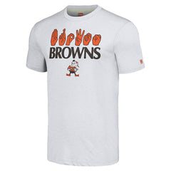 Cleveland Browns Homage Unisex The NFL ASL Collection by Love Sign American Sign Language T-Shirt | NFL Discount