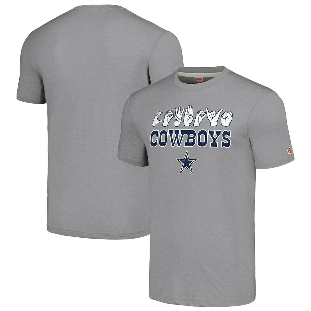 Dallas Cowboys Homage Unisex The NFL ASL Collection by Love Sign American Sign Language T-Shirt | NFL Hot