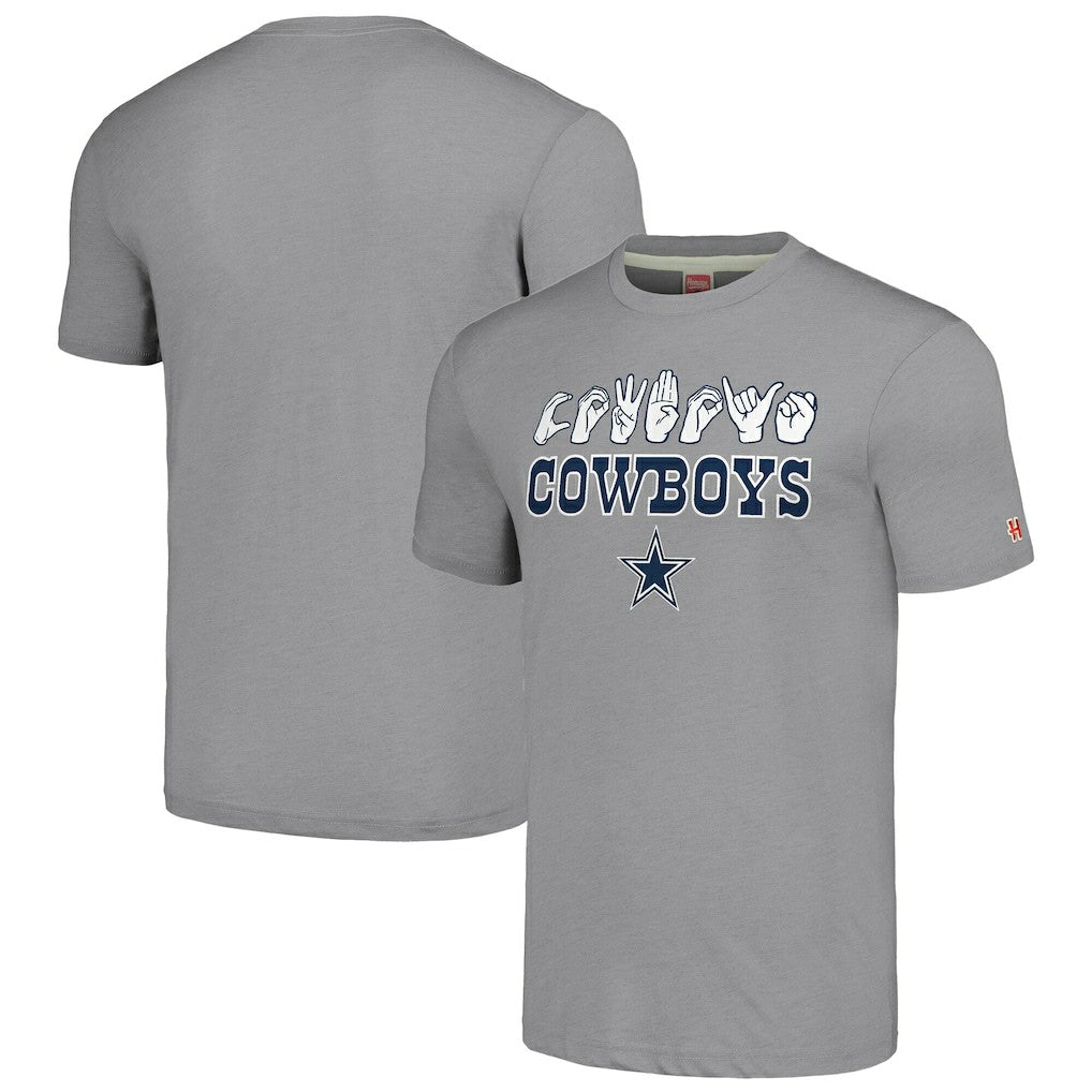 Dallas Cowboys Homage Unisex The NFL ASL Collection by Love Sign American Sign Language T-Shirt | NFL Hot