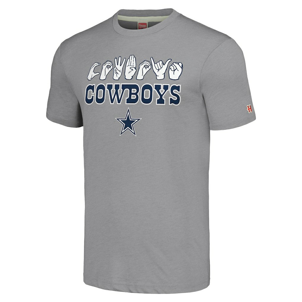Dallas Cowboys Homage Unisex The NFL ASL Collection by Love Sign American Sign Language T-Shirt | NFL Hot