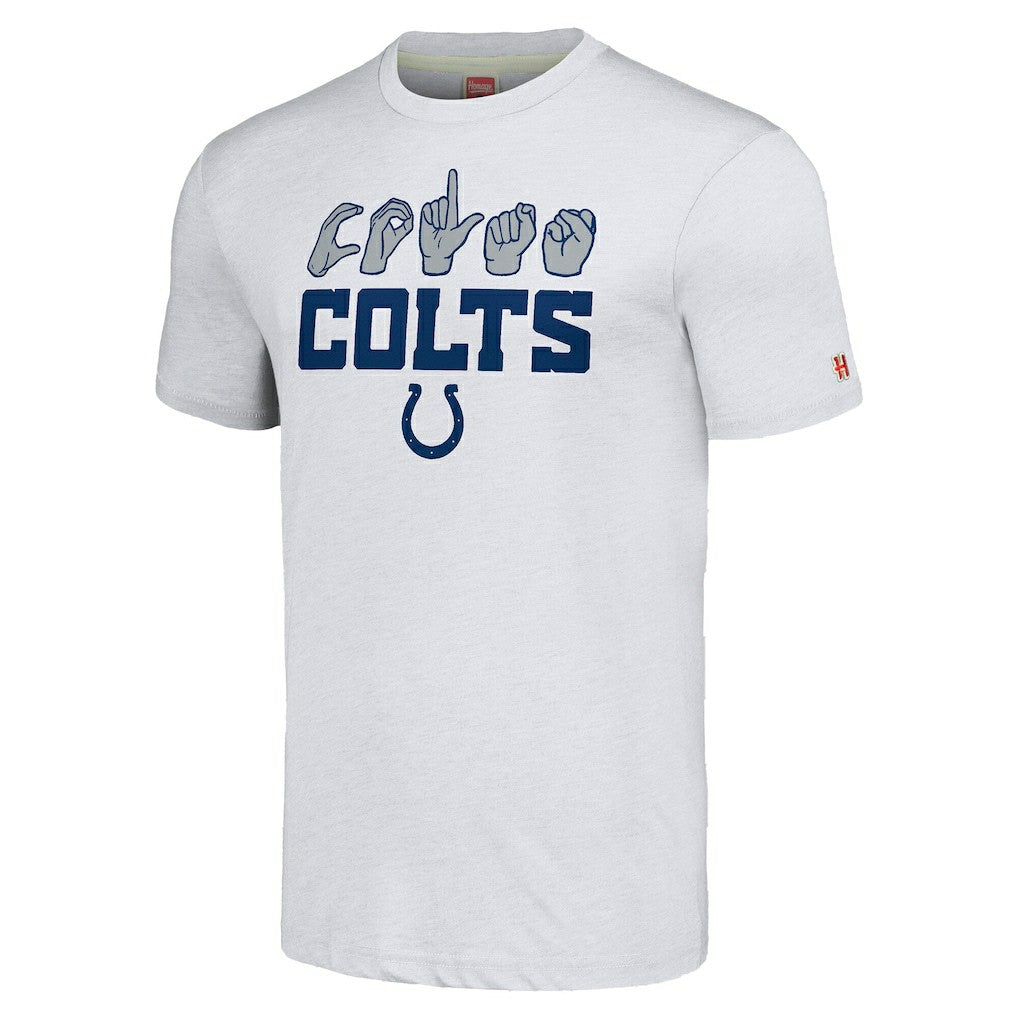Indianapolis Colts Homage Unisex The NFL ASL Collection by Love Sign American Sign Language T-Shirt | NFL Online