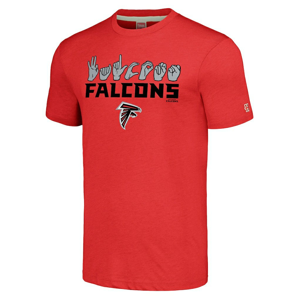 Atlanta Falcons Homage Unisex The NFL ASL Collection by Love Sign American Sign Language T-Shirt | NFL US