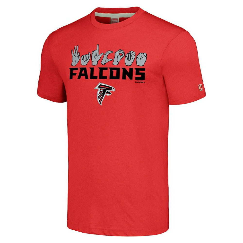 Atlanta Falcons Homage Unisex The NFL ASL Collection by Love Sign American Sign Language T-Shirt | NFL US
