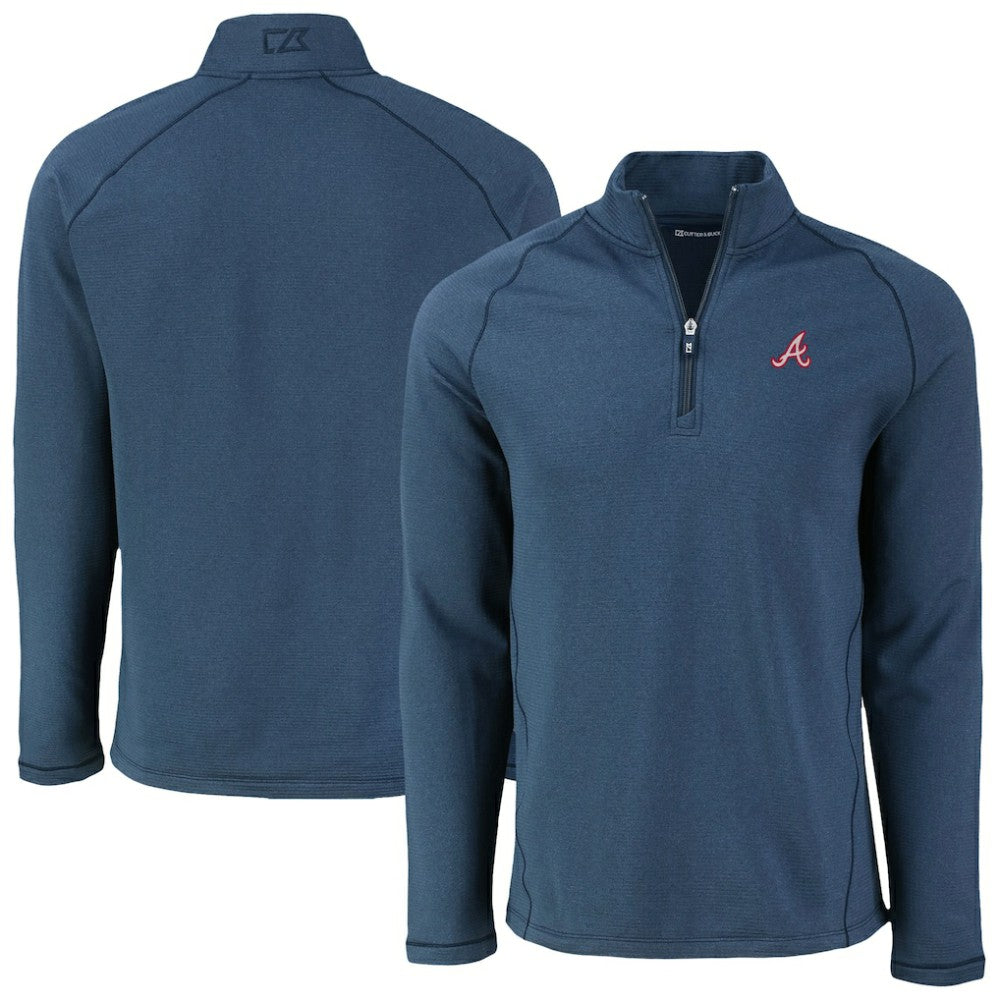Atlanta Braves Cutter & Buck Peshastin Eco Fleece Recycled Raglan Quarter-Zip Top - MLB Tops