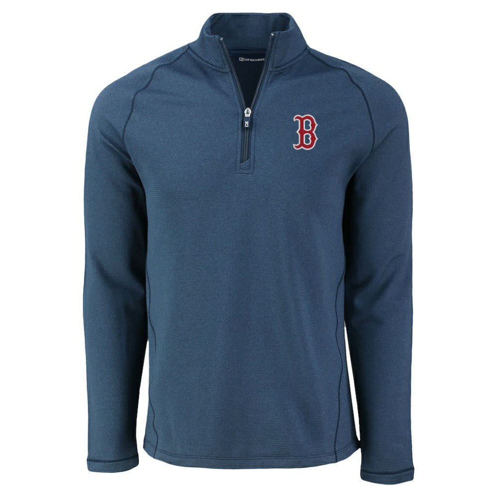 Boston Red Sox Cutter & Buck Peshastin Eco Fleece Recycled Raglan Quarter-Zip Top - MLB Tops