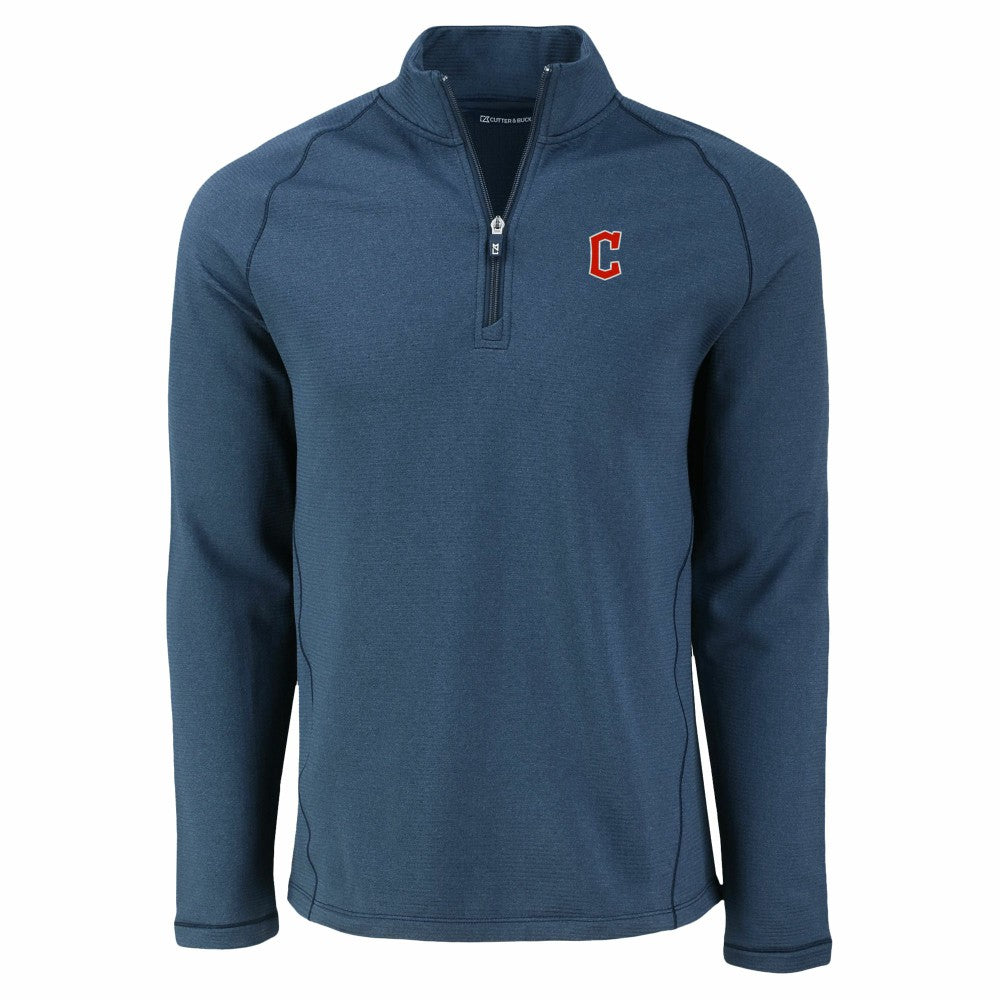 Cleveland Guardians Cutter & Buck Peshastin Eco Fleece Recycled Raglan Quarter-Zip Top - MLB Tops