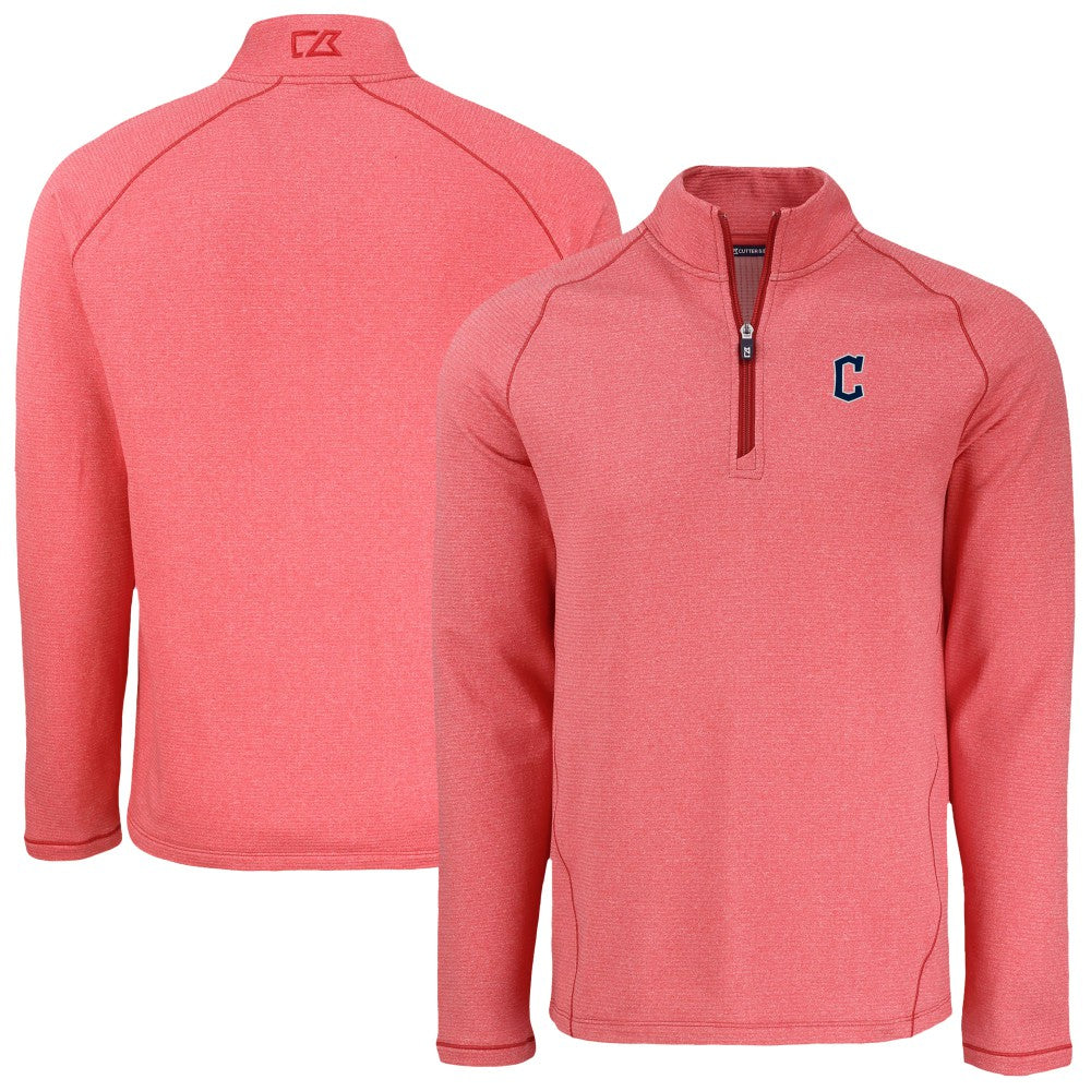Cleveland Guardians Cutter & Buck Peshastin Eco Fleece Recycled Raglan Quarter-Zip Top - MLB Tops