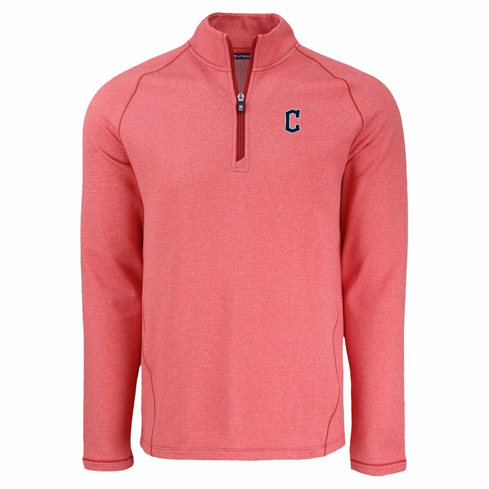 Cleveland Guardians Cutter & Buck Peshastin Eco Fleece Recycled Raglan Quarter-Zip Top - MLB Tops