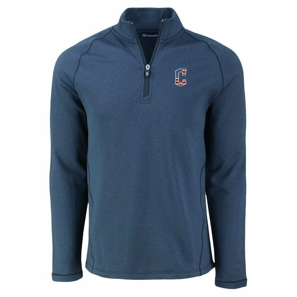 Cleveland Guardians Cutter & Buck Peshastin Eco Fleece Recycled Raglan Quarter-Zip Top - MLB Tops