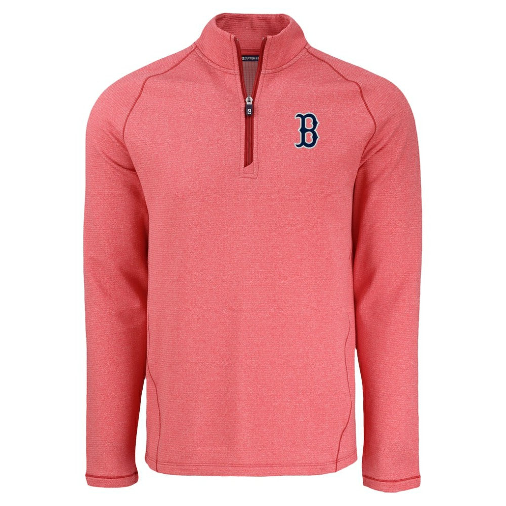 Boston Red Sox Cutter & Buck Peshastin Eco Fleece Recycled Raglan Quarter-Zip Top - MLB Tops