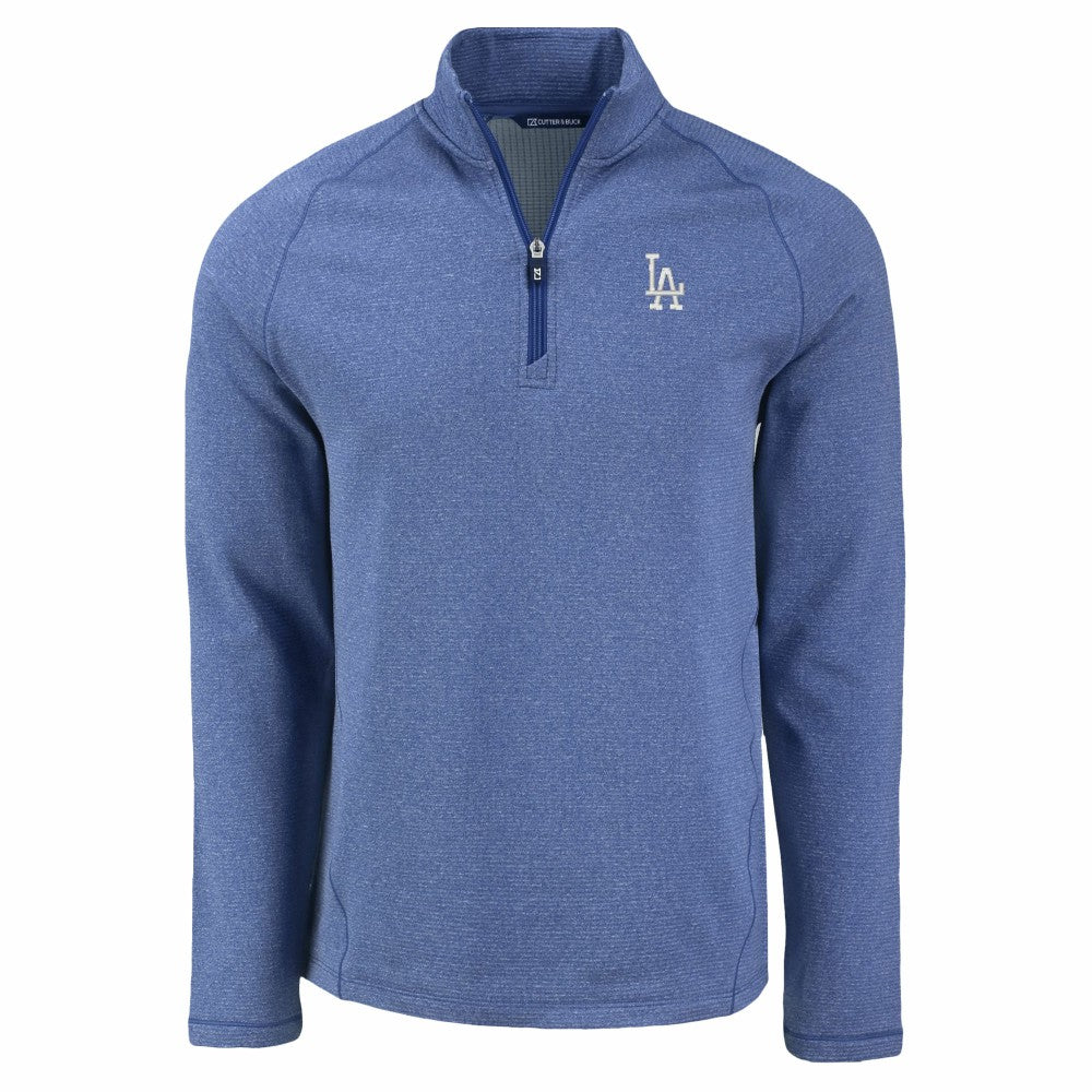 Los Angeles Dodgers Cutter & Buck Peshastin Eco Fleece Recycled Raglan Quarter-Zip Top - MLB Tops