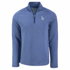 Los Angeles Dodgers Cutter & Buck Peshastin Eco Fleece Recycled Raglan Quarter-Zip Top - MLB Tops