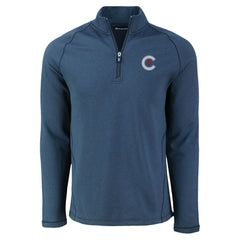 Chicago Cubs Cutter & Buck Peshastin Eco Fleece Recycled Raglan Quarter-Zip Top - MLB Tops