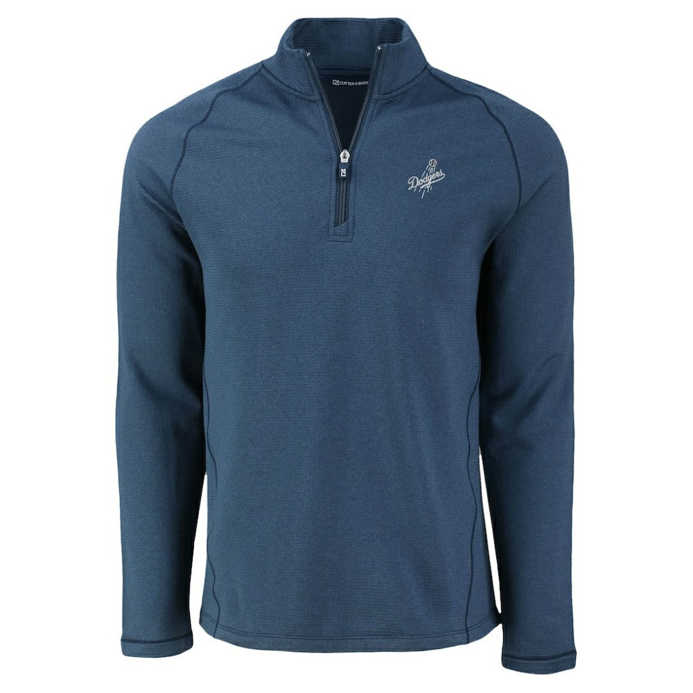 Los Angeles Dodgers Cutter & Buck Peshastin Eco Fleece Recycled Raglan Quarter-Zip Top - MLB Tops