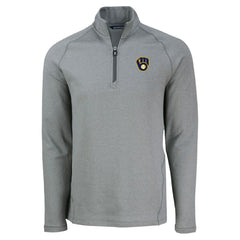 Milwaukee Brewers Cutter & Buck Peshastin Eco Fleece Recycled Raglan Quarter-Zip Top - MLB Tops