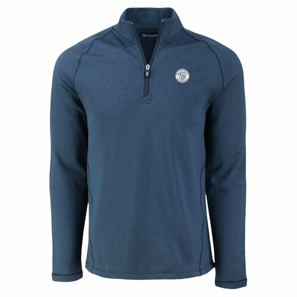 Milwaukee Brewers Cutter & Buck Peshastin Eco Fleece Recycled Raglan Quarter-Zip Top - MLB Tops