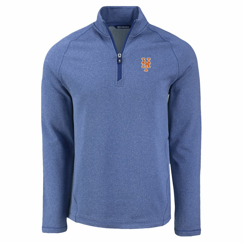 New York Mets Cutter & Buck Peshastin Eco Fleece Recycled Raglan Quarter-Zip Top - MLB Tops