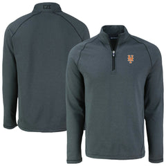 New York Mets Cutter & Buck Peshastin Eco Fleece Recycled Raglan Quarter-Zip Top - MLB Tops