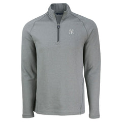 New York Yankees Cutter & Buck Peshastin Eco Fleece Recycled Raglan Quarter-Zip Top - MLB Tops