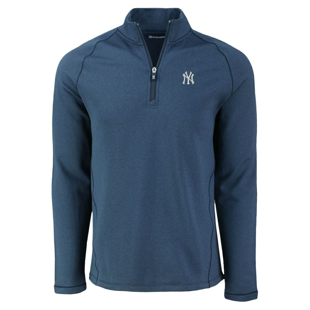 New York Yankees Cutter & Buck Peshastin Eco Fleece Recycled Raglan Quarter-Zip Top - MLB Tops