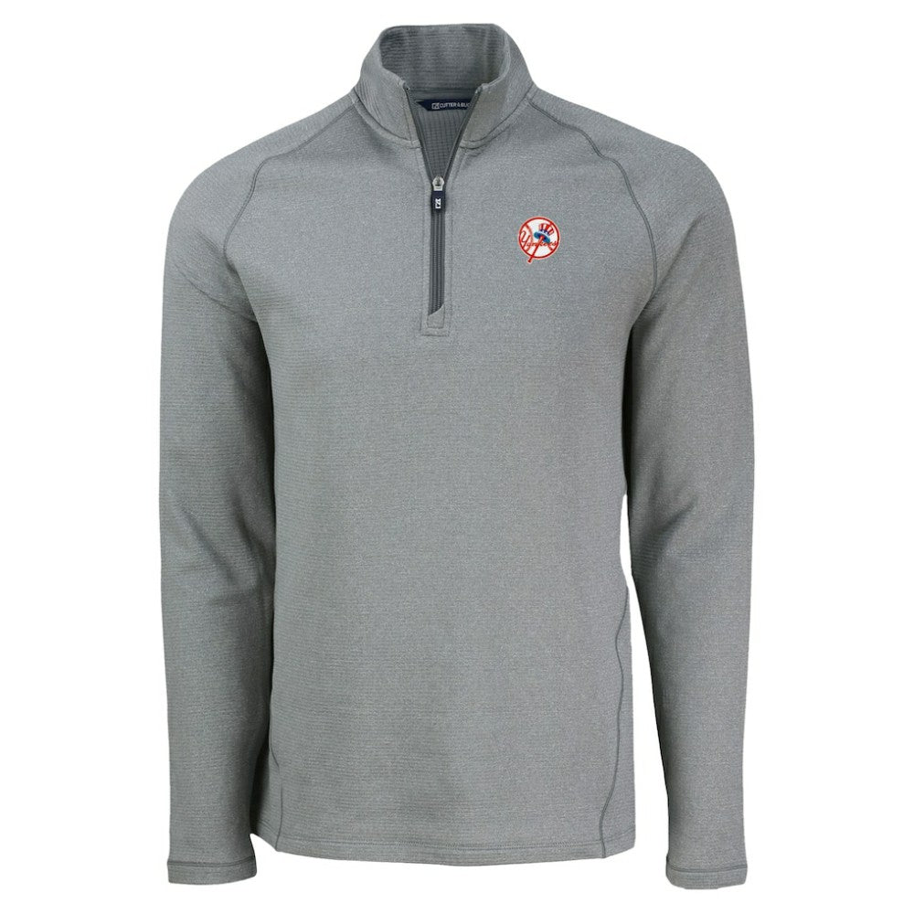 New York Yankees Cutter & Buck Peshastin Eco Fleece Recycled Raglan Quarter-Zip Top - MLB Tops