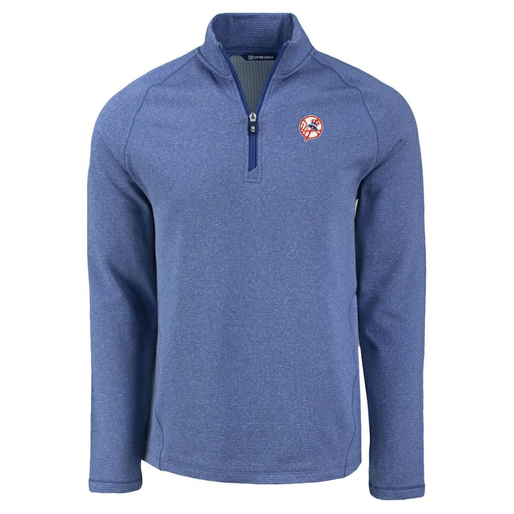 New York Yankees Cutter & Buck Peshastin Eco Fleece Recycled Raglan Quarter-Zip Top - MLB Tops