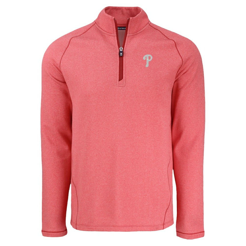 Philadelphia Phillies Cutter & Buck Peshastin Eco Fleece Recycled Raglan Quarter-Zip Top - MLB Tops