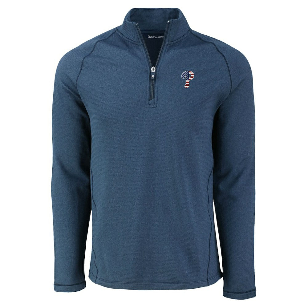 Philadelphia Phillies Cutter & Buck Peshastin Eco Fleece Recycled Raglan Quarter-Zip Top - MLB Tops