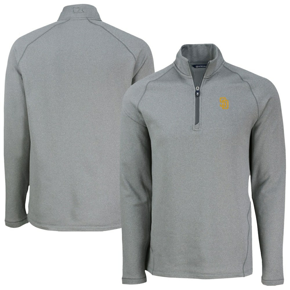 San Diego Padres Cutter & Buck Peshastin Eco Fleece Recycled Raglan Quarter-Zip Top - MLB Tops