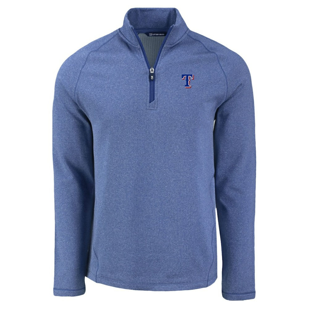 Texas Rangers Cutter & Buck Peshastin Eco Fleece Recycled Raglan Quarter-Zip Top - MLB Tops