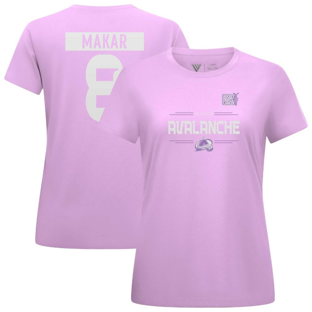 Cale Makar Colorado Avalanche Levelwear Women's Hockey Fights Cancer Anthem Name & Number T-Shirt -  NHL T-shirts