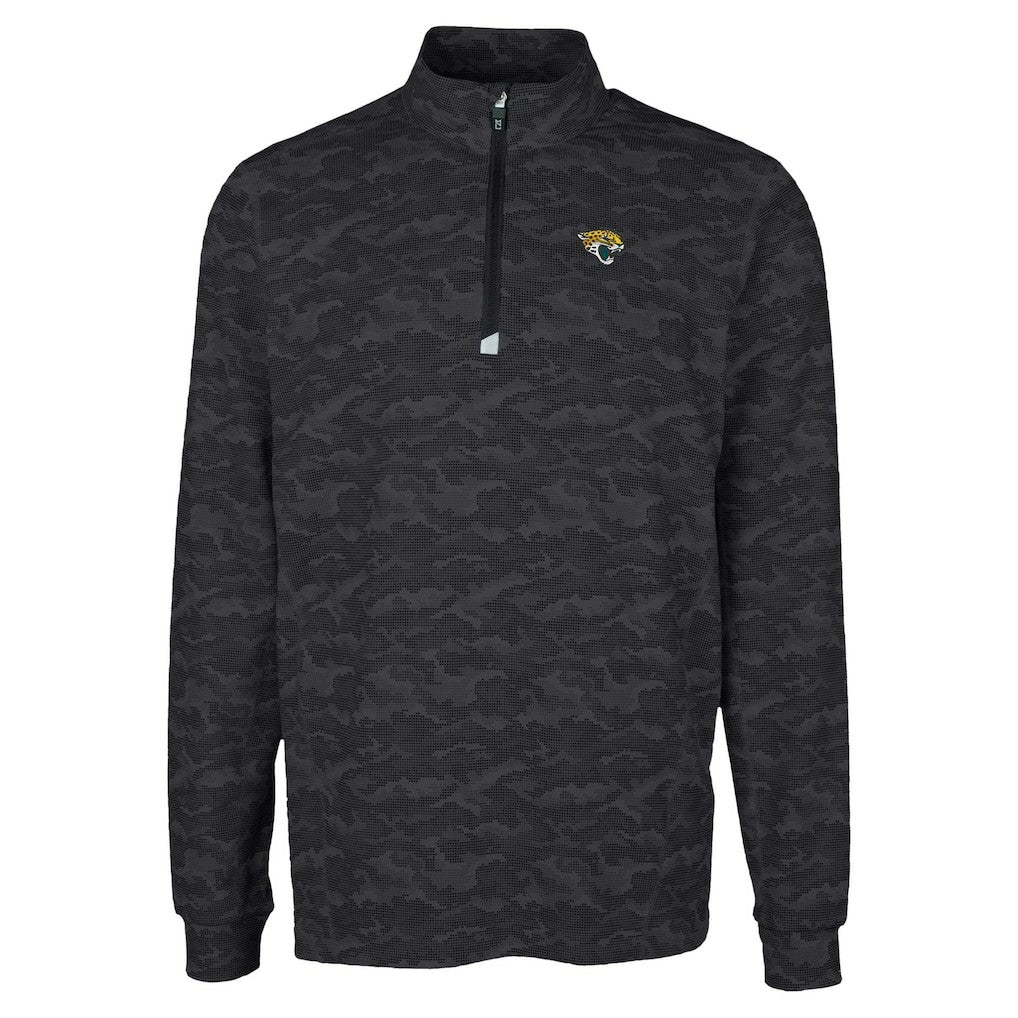 Jacksonville Jaguars Cutter & Buck Traverse Camo Print Stretch Quarter-Zip Top | NFL Discount