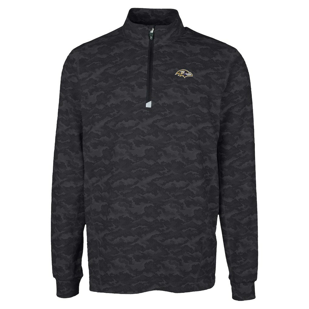 Baltimore Ravens Cutter & Buck Traverse Camo Print Stretch Quarter-Zip Top | NFL Sale
